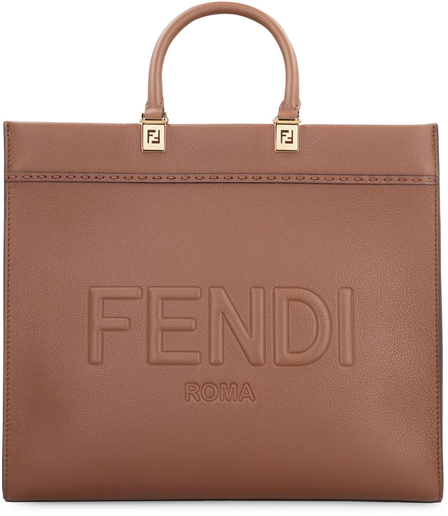 MOYEN CABAS SHOPPER FENDI SUNSHINE EN CUIR DE VEAU