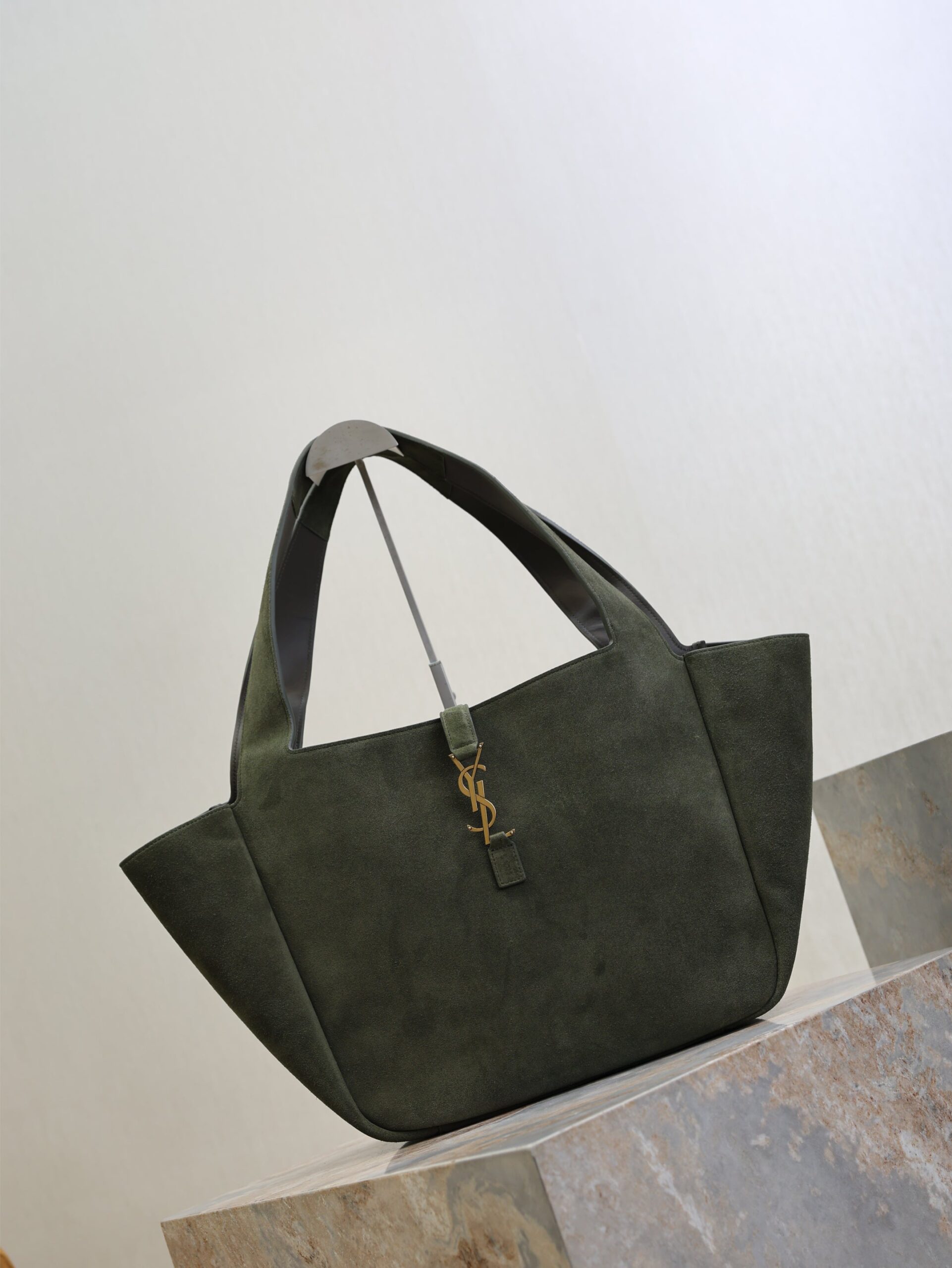 Sac YSL 50 Quincaillerie or Vert en daim