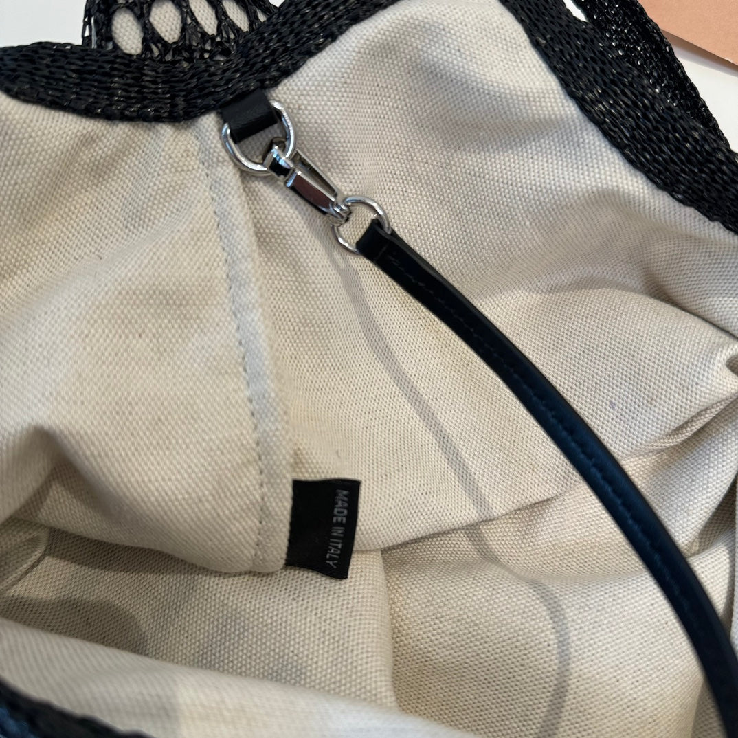 Miu' cabas de plage en toile noire