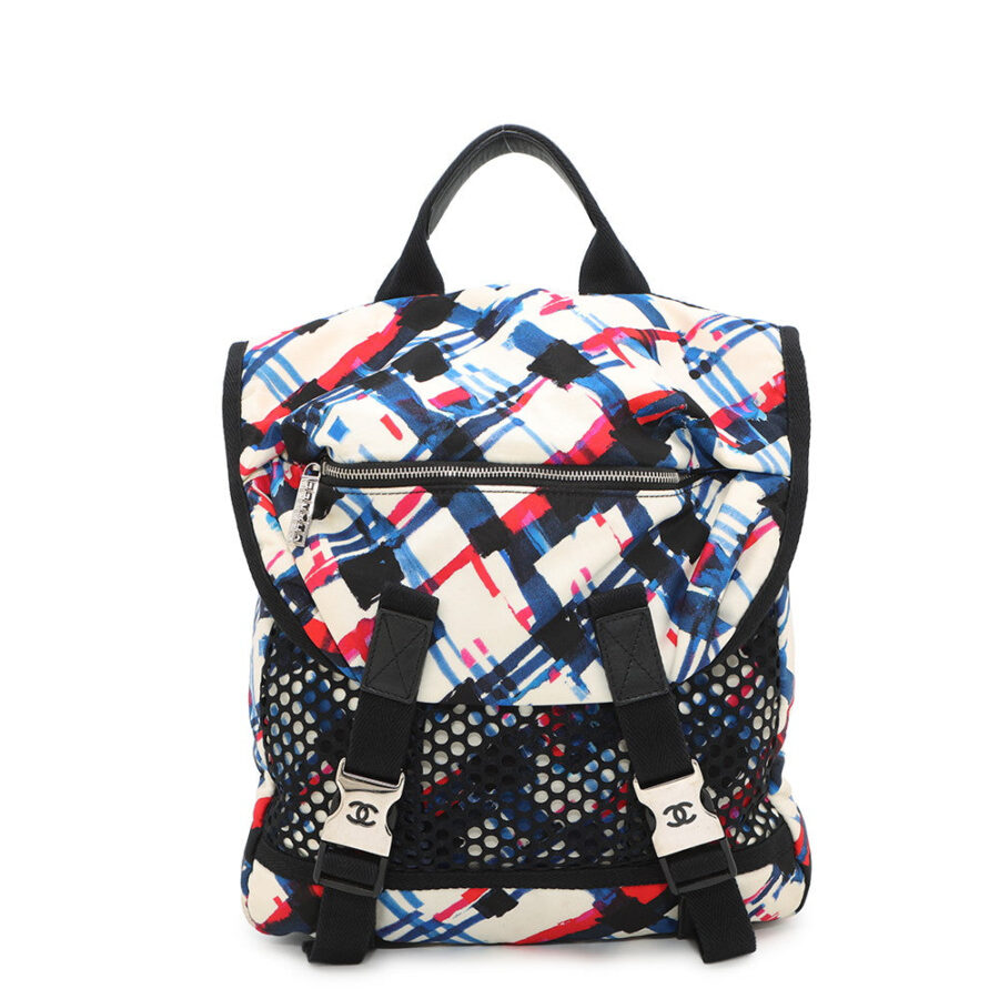 Chanel Backpack white bag – front view
