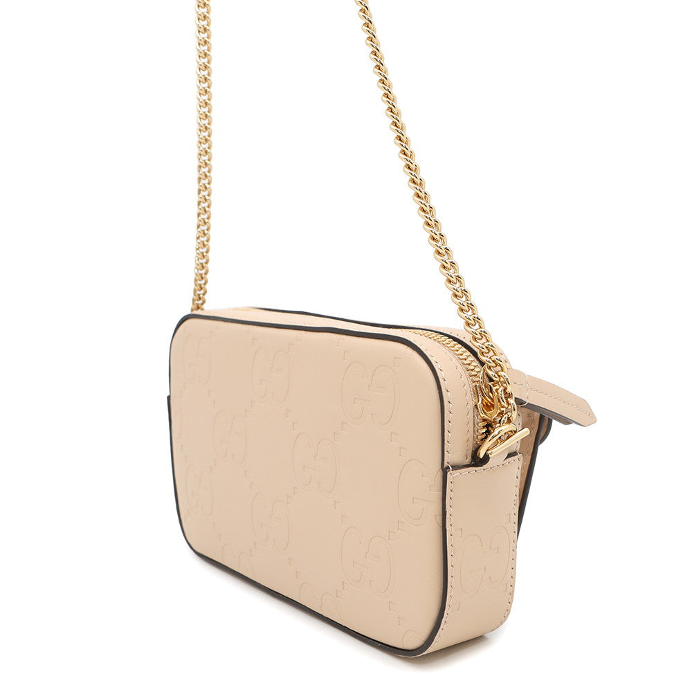 GUCCI ?GG Super Mini ChainShoulder Beige781554 Cuir
