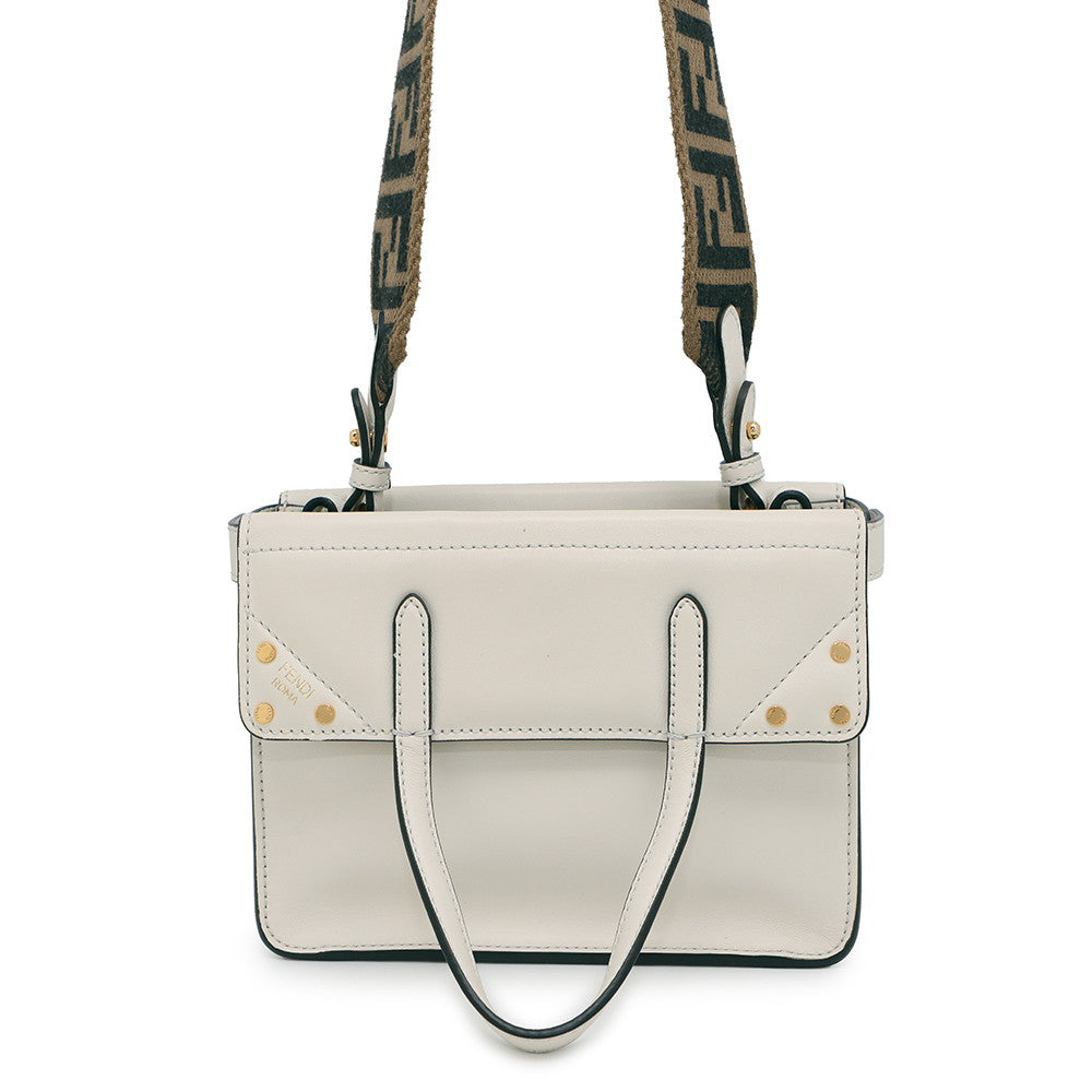 Fendi Flip Blanc8bt306 Cuir Taille Small