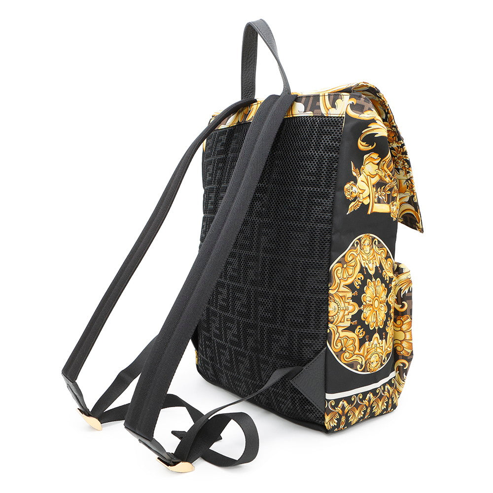 Fendi Fendace Zucca Sac à dos Noir/jaune7vz066 Nylon