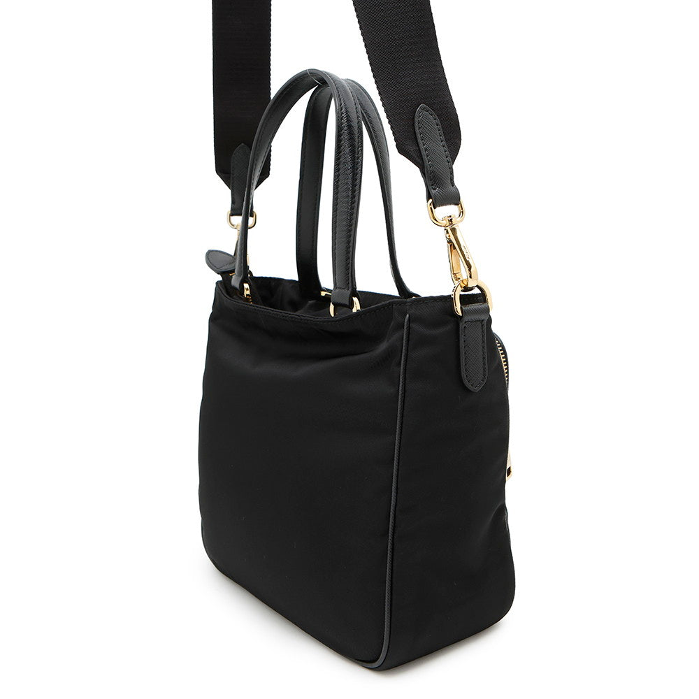 PRADA Nylon 2wayCabas Noir1BG308 Nylon Cuir