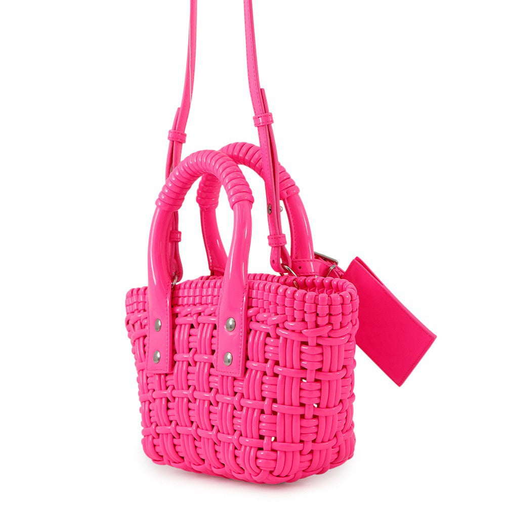 Balenciaga Sac 2 en 1 Bistro Flow rose 678028 en cuir verni taille XXS