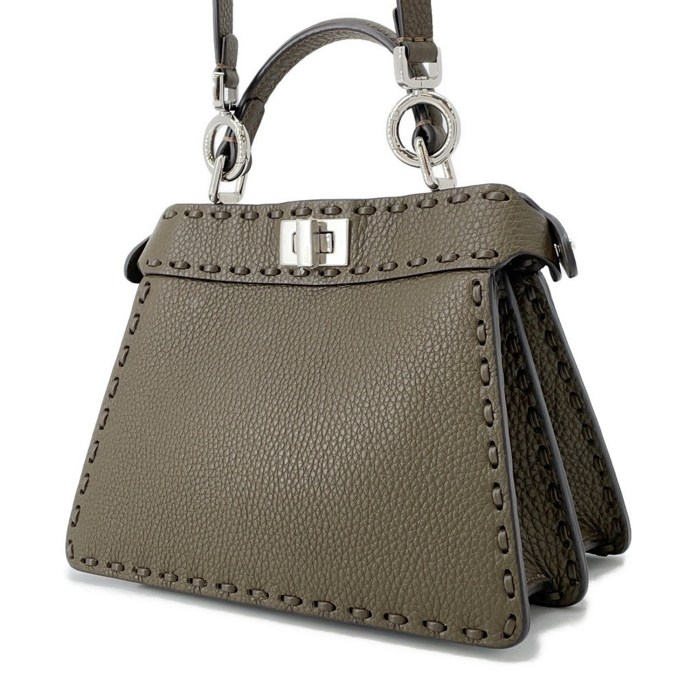 FENDI Peekaboo Selleria I see you Khaki8BN335 Leather Size Petit - Image du produit 2