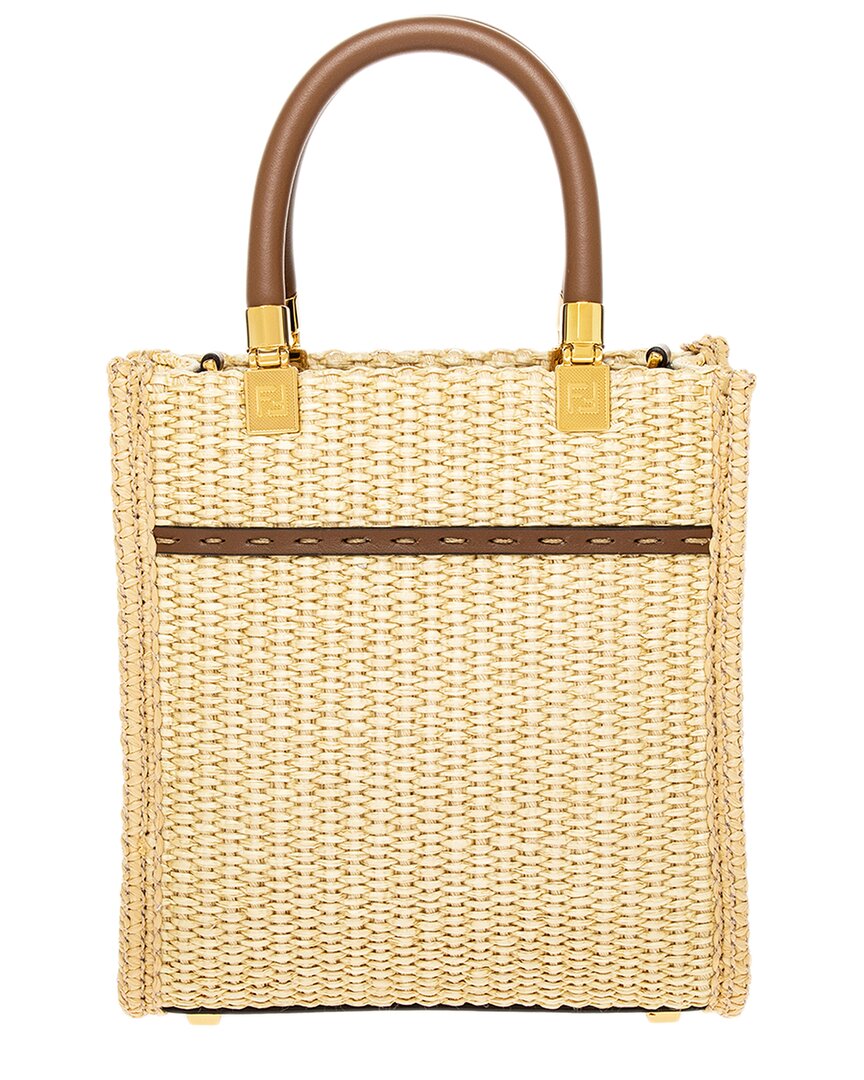 Fendi Sunshine Mini Cabas avec garniture en cuir