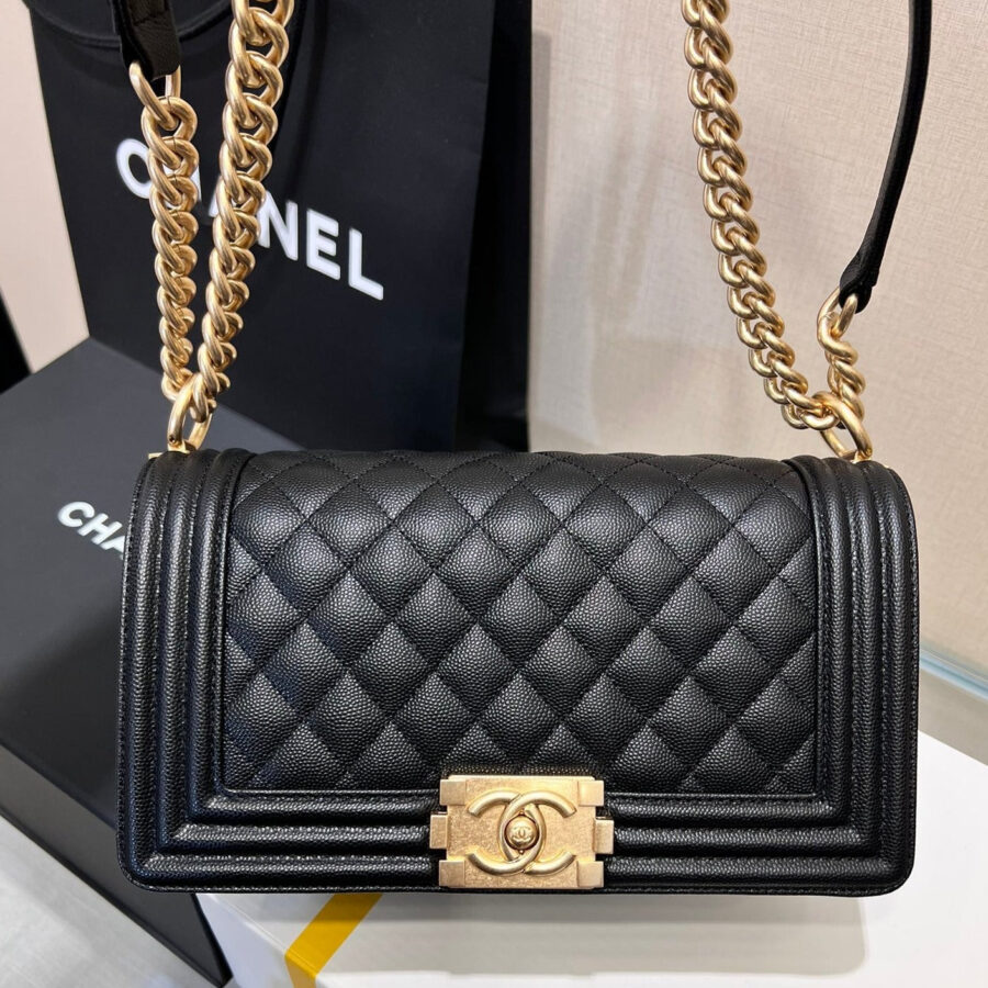 Chanel Boy gold bag – front view