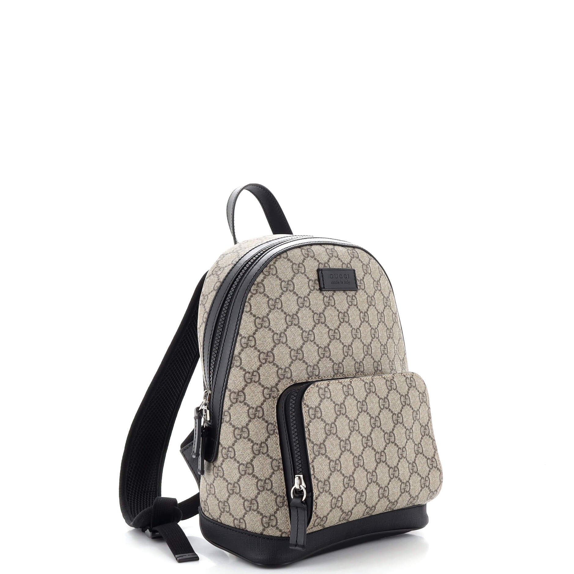 Zip Pocket Backpack GG Coated Canvas Petit