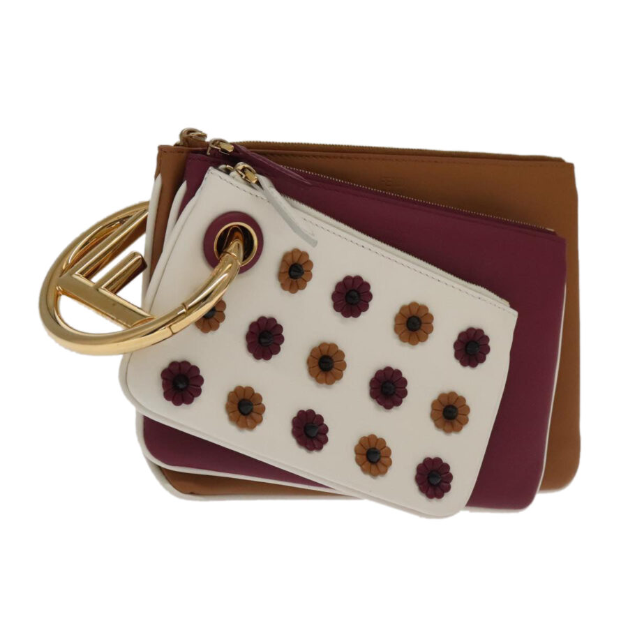 Fendi Triplet Multicolour Leather Clutch Panier () | Studio Nafay