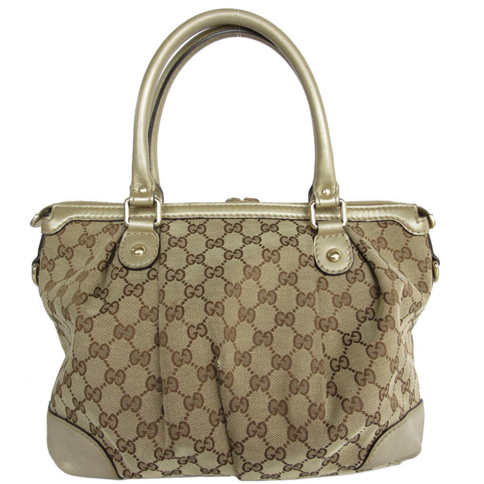 Sac à main en cuir et toile Gucci
