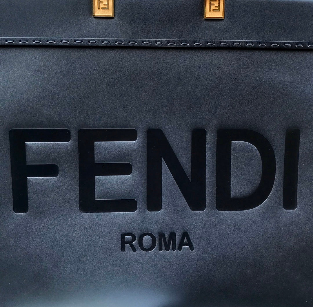 Fend Sunshine Large Grand Sac 40.5 Noir Cuir
