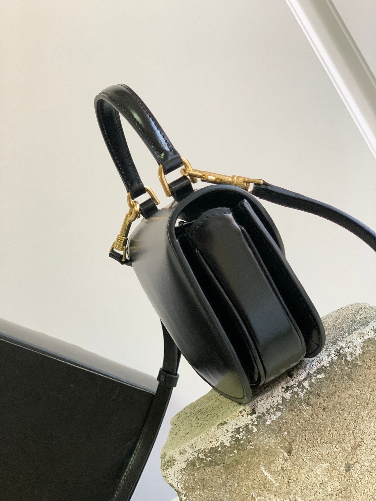 TEEN CHAIN BESACE TRIOMPHE 15.5CM VEAU NOIR