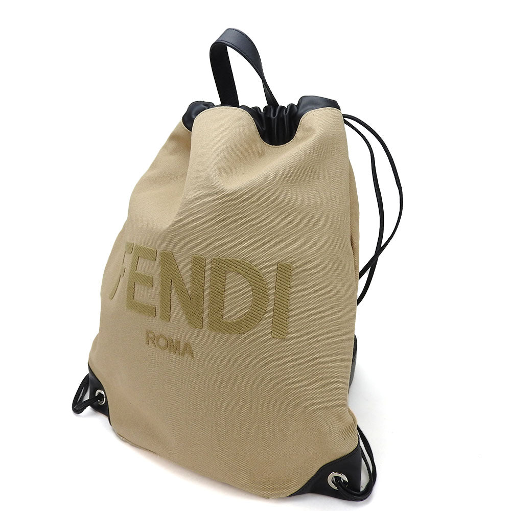 Fendi Sac à dos Toile, Cuir Beige Femmes
