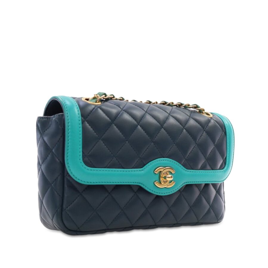 Chanel handbag blue – front view