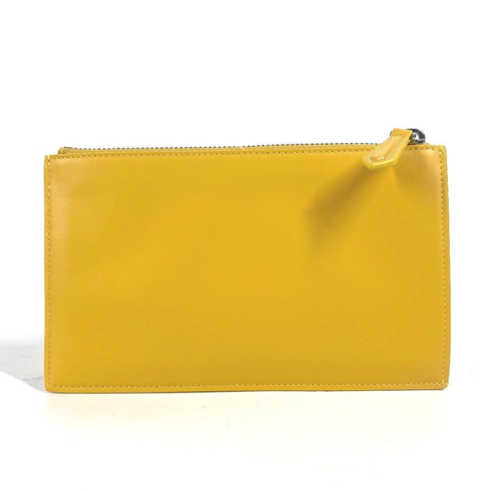 Fendi Pochette en cuir jaune Bag Logo Logo FF Pochette Sac seau Femme