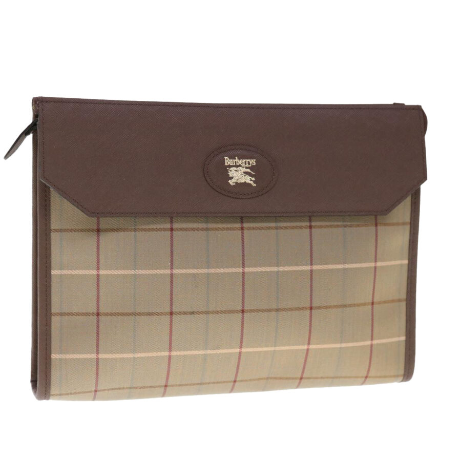 BURBERRYSs Nova Check Clutch Bag Canvas Brown Auth 65917 | Studio Nafay