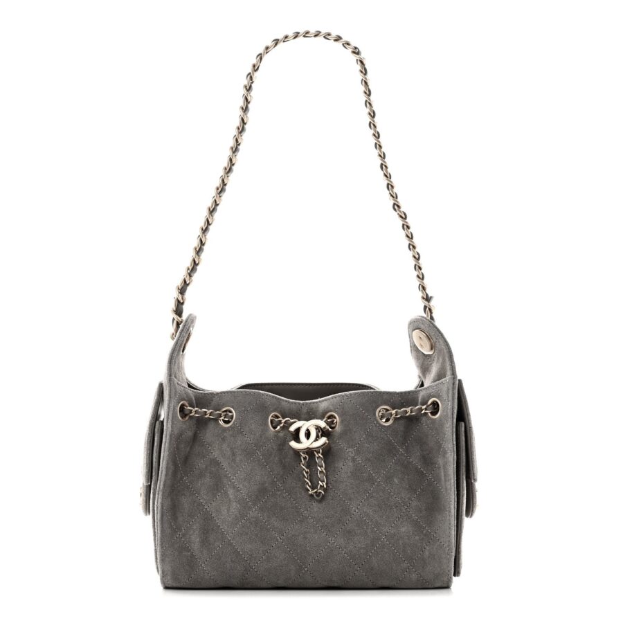 Chanel handbag grey – front view