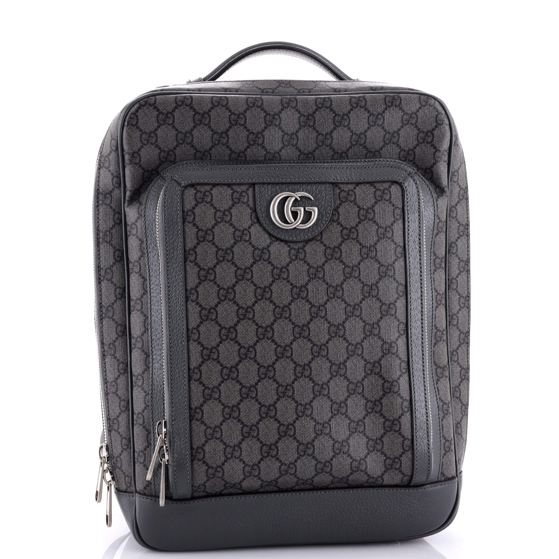 Sac à dos Ophidia Front Zip Pocket GG Toile enduite Medium