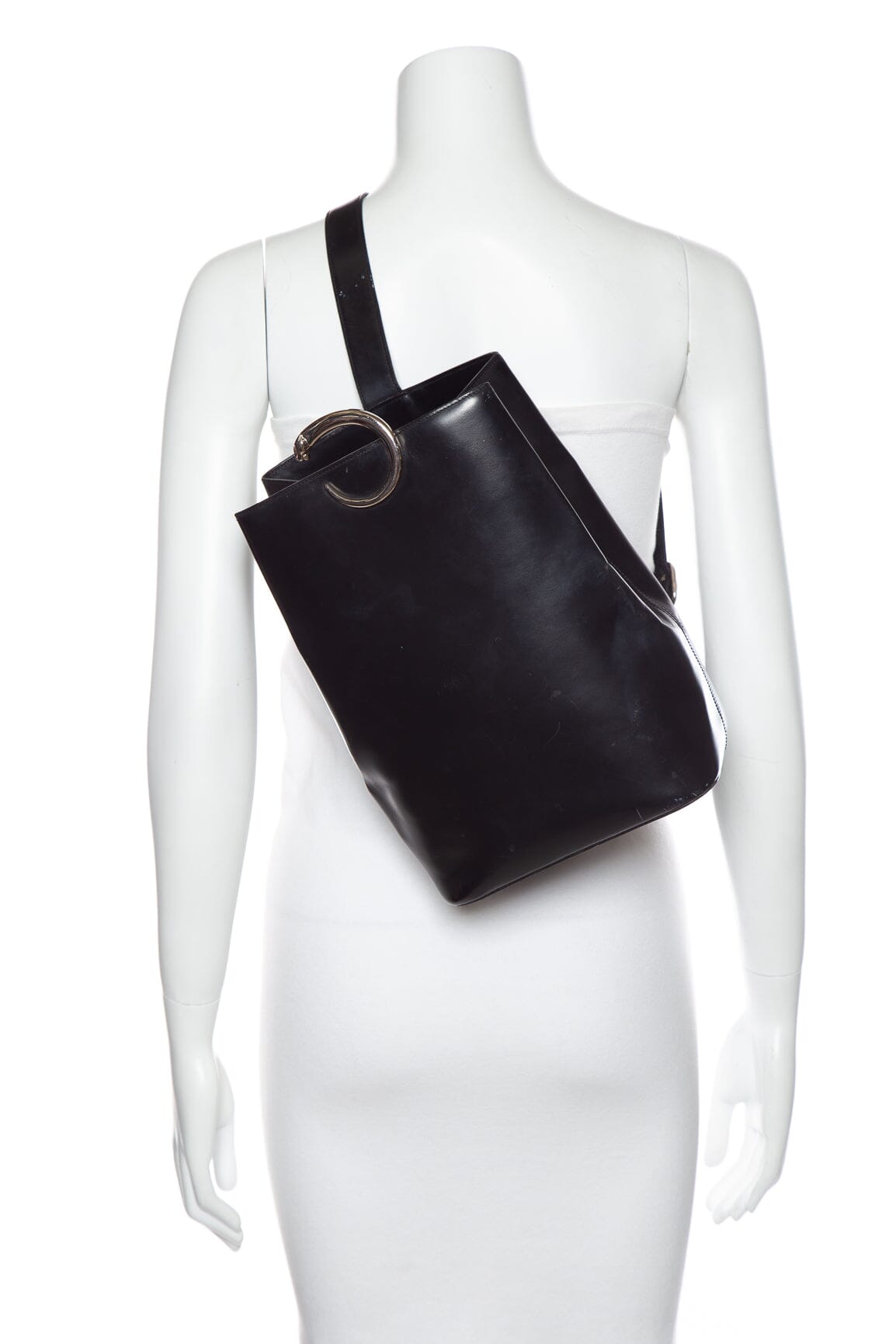 Cartier Noir Cuir Panthere Backpack/Bucket Bag