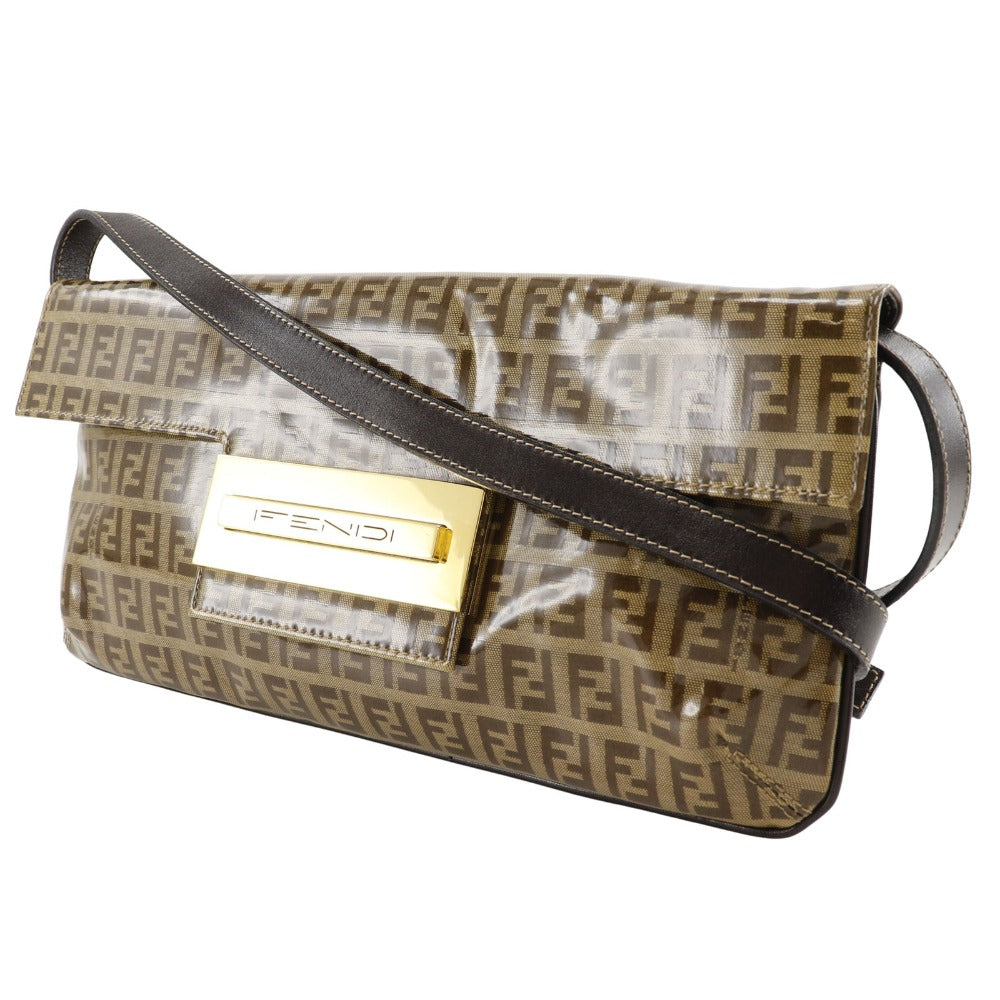 Fendi Sac bandoulière en plastique marron 2-way Pochette Zucchino Mamma Bucke...