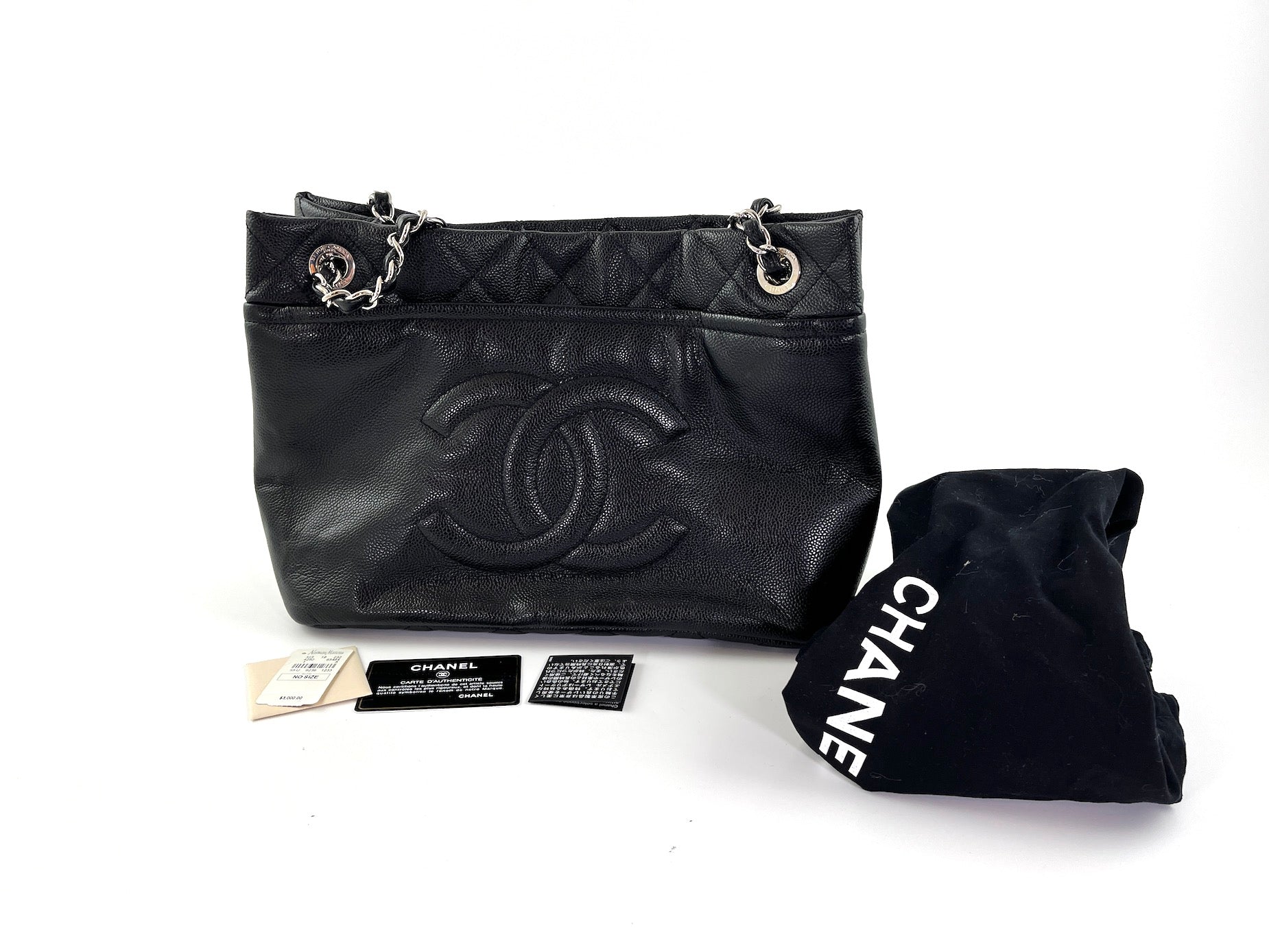 CHANEL Cabas Shopping Timeless Soft CC en Caviar Noir