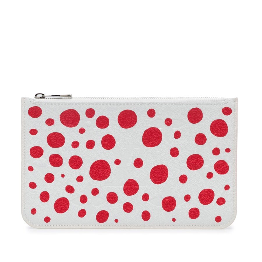 White Louis Vuitton x Yayoi Kusama MONOGRAMME Infinity Dots Neverfull Pochette Clutch Bag | Studio Nafay
