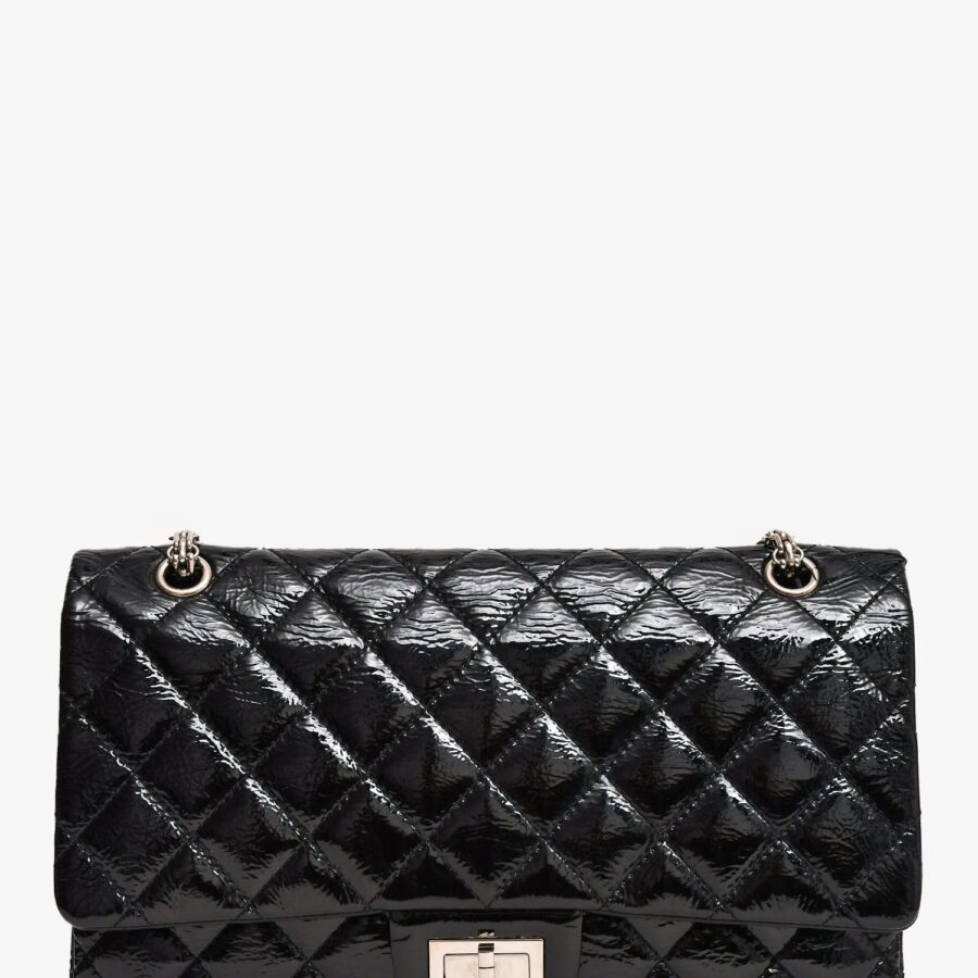 Chanel 2.55 black bag – front view