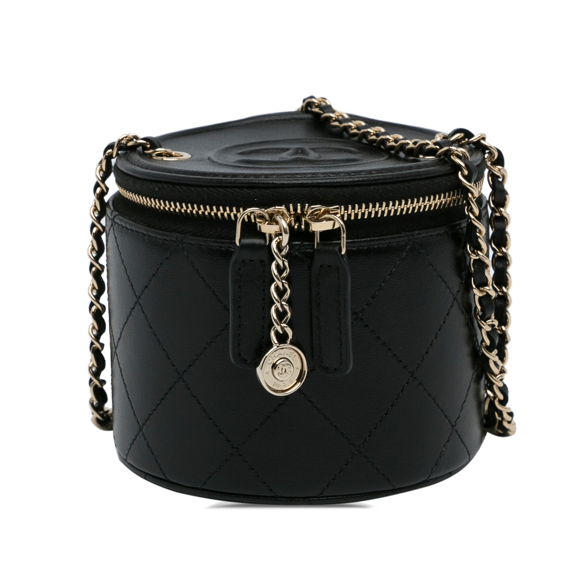 Vanity Case rond Chanel CC Noir
