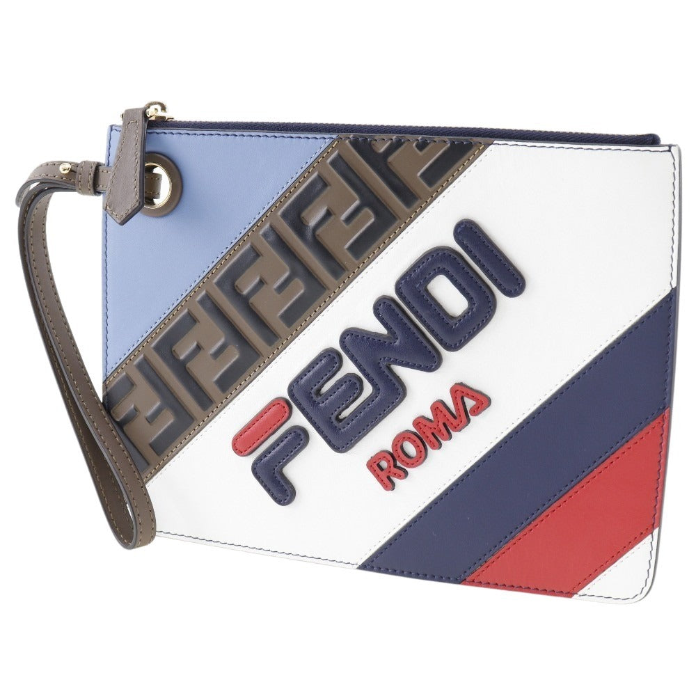 Fendi Pochette Cuir Bleu Collaboration FILA Fendi Mania Unisexe...
