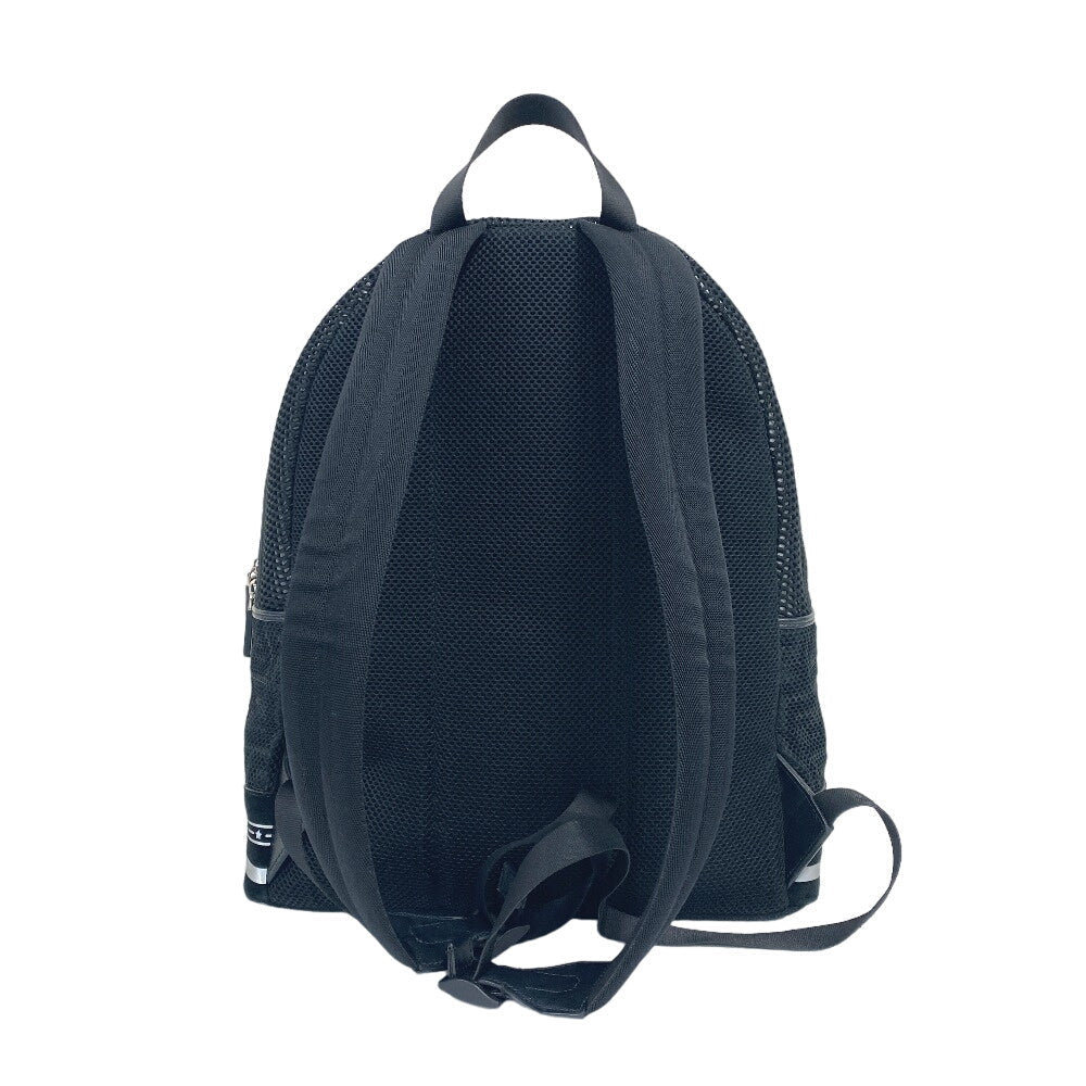 Fendi Sac à dos Polyester, Cuir Noir Mesh Zucca Hommes(unisex)