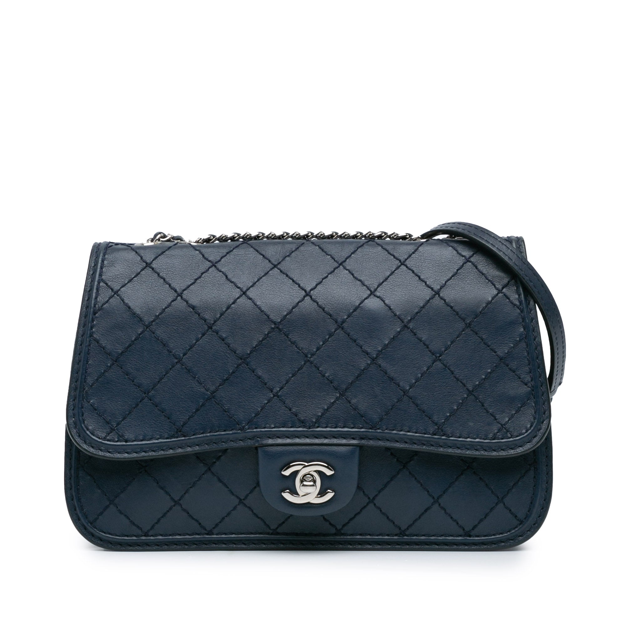 Bleu Chanel Medium Stitched Veau Citizen Flap Sac bandoulière