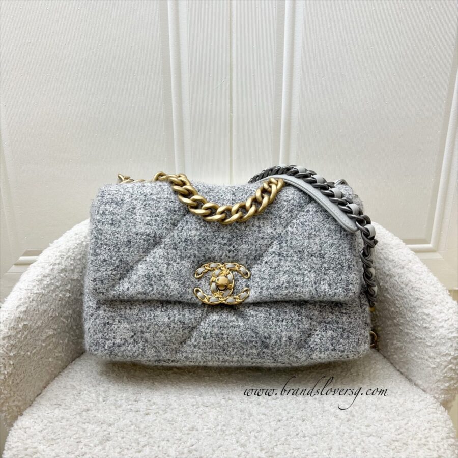 Chanel Chanel 19 grey bag – front view